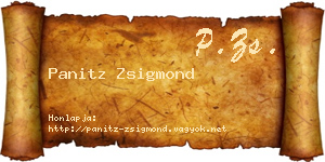 Panitz Zsigmond névjegykártya
